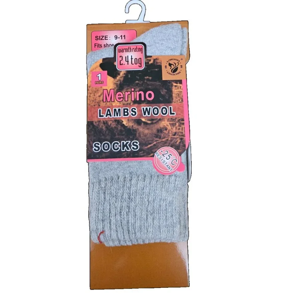 Women's Warm Winter Merino Lambs Wool Socks, Bundle of 6 Pairs
